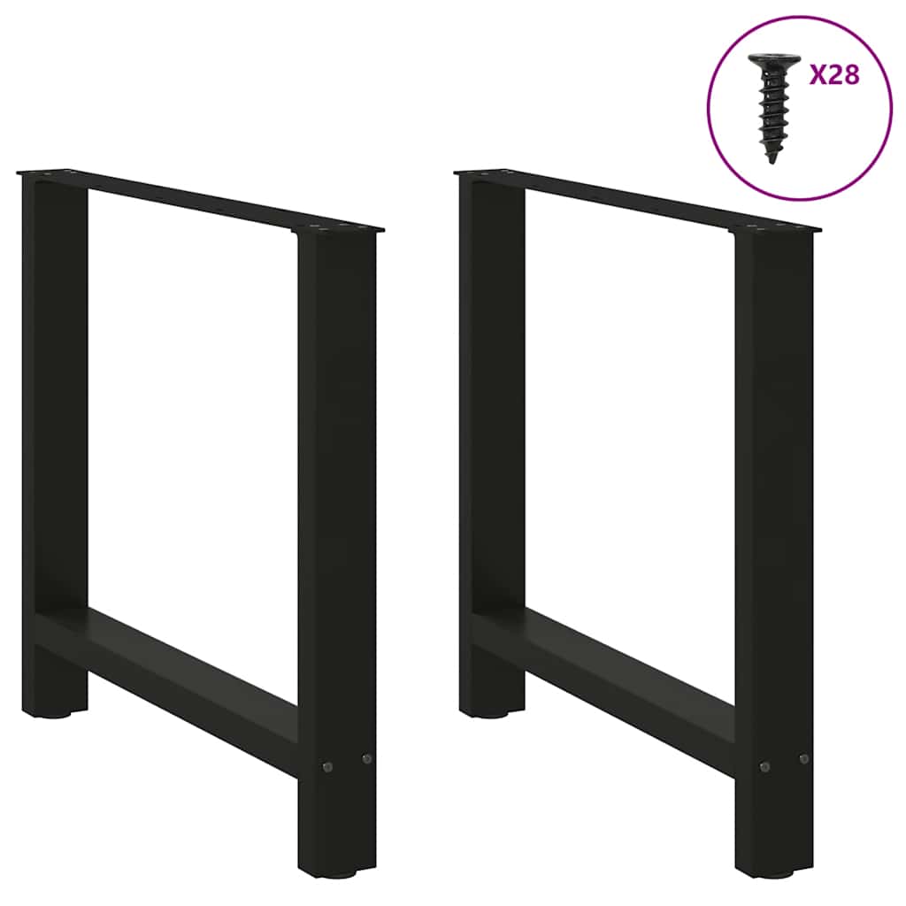 Gambe per tavolo da pranzo nere 2 pz 70x(72-73) cm in acciaio