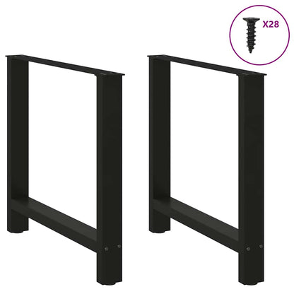 Gambe per tavolo da pranzo nere 2 pz 70x(72-73) cm in acciaio