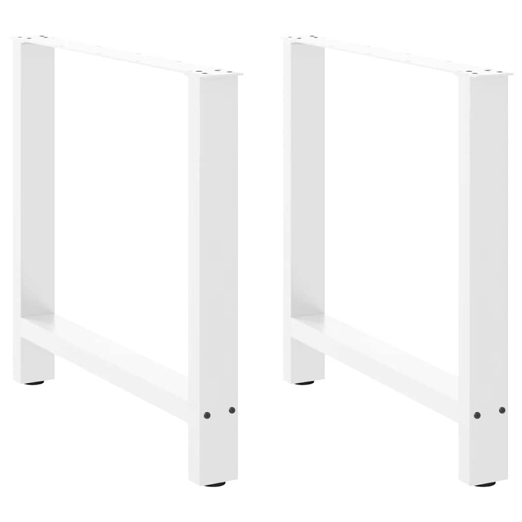 Gambe per tavolo da pranzo bianche 2 pz 70x(72-73) cm in acciaio