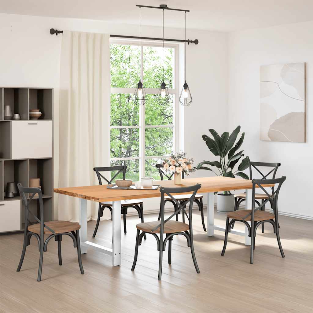 Gambe per tavolo da pranzo bianche 2 pz 70x(72-73) cm in acciaio