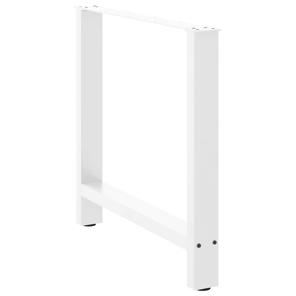 Gambe per tavolo da pranzo bianche 2 pz 70x(72-73) cm in acciaio