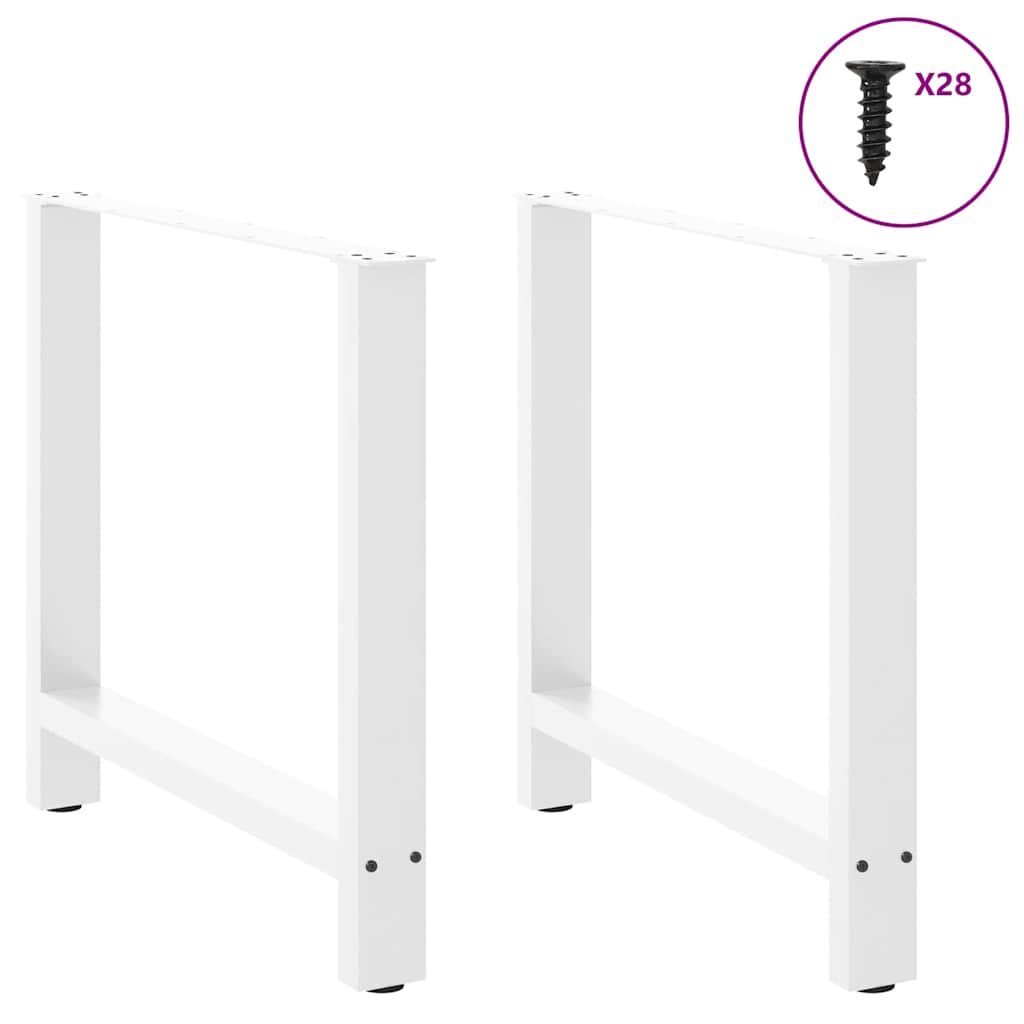 Gambe per tavolo da pranzo bianche 2 pz 70x(72-73) cm in acciaio