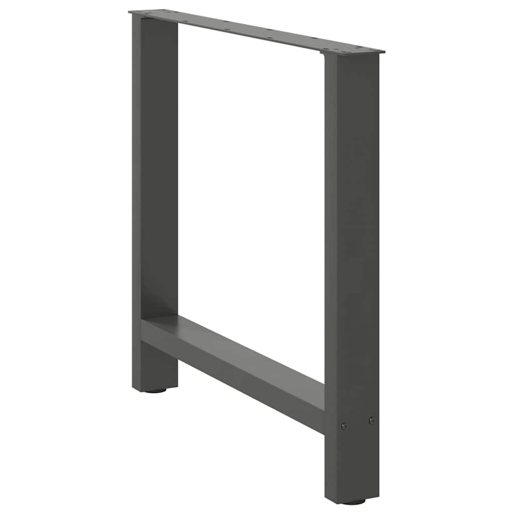 Gambe per tavolo da pranzo antracite 2 pz 70x(72-73) cm in acciaio
