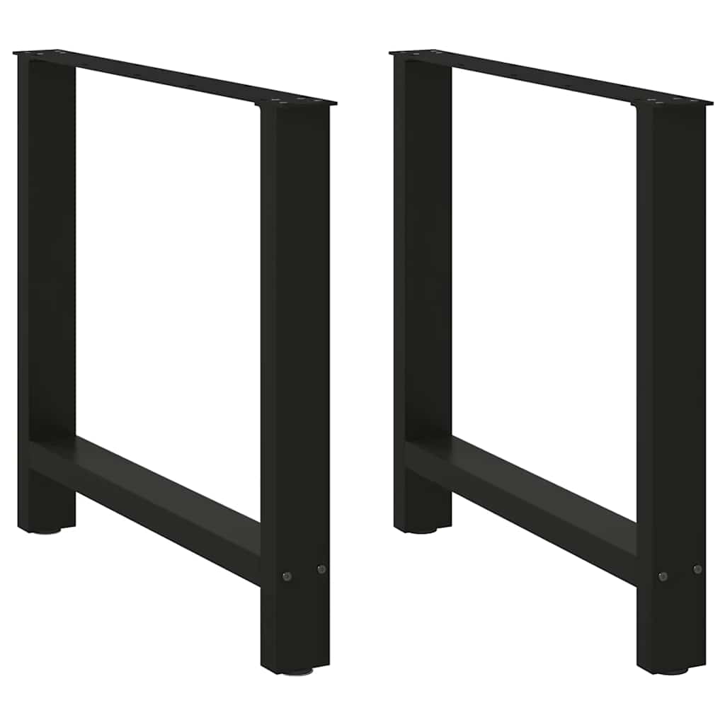 Gambe per tavolo da pranzo nere 2 pz 80x(72-73) cm in acciaio