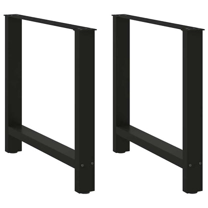 Gambe per tavolo da pranzo nere 2 pz 80x(72-73) cm in acciaio