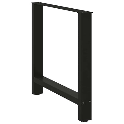 Gambe per tavolo da pranzo nere 2 pz 80x(72-73) cm in acciaio