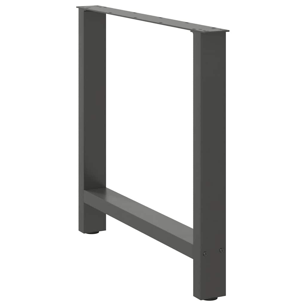 Gambe per tavolo da pranzo antracite 2 pz 80x(72-73) cm in acciaio
