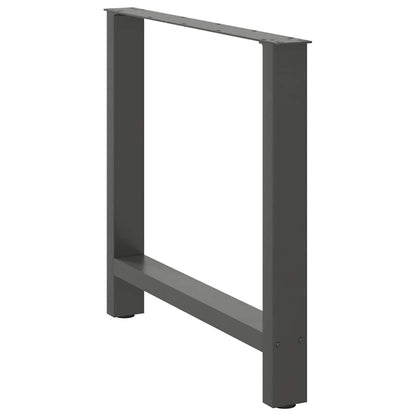 Gambe per tavolo da pranzo antracite 2 pz 80x(72-73) cm in acciaio