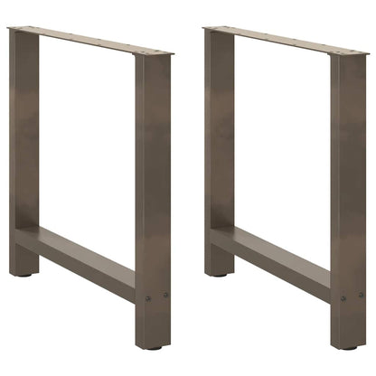 Gambe per tavolo da pranzo in acciaio naturale 2 pz 80x(72-73) cm Acciaio