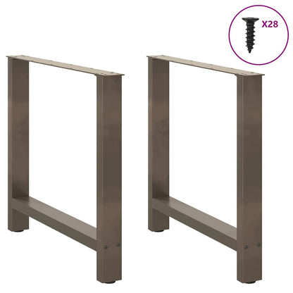 Gambe per tavolo da pranzo in acciaio naturale 2 pz 80x(72-73) cm Acciaio
