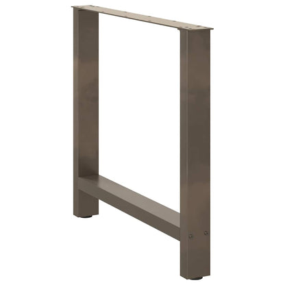 Gambe per tavolo da pranzo in acciaio naturale 2 pz 80x(72-73) cm Acciaio