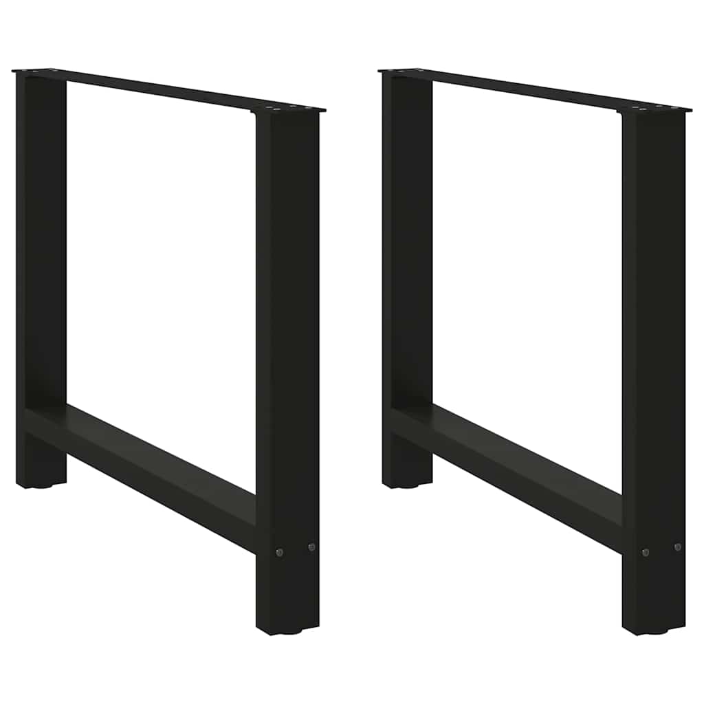 Gambe per tavolo da pranzo nere 2 pz 90x(72-73) cm in acciaio