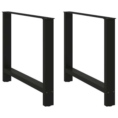 Gambe per tavolo da pranzo nere 2 pz 90x(72-73) cm in acciaio