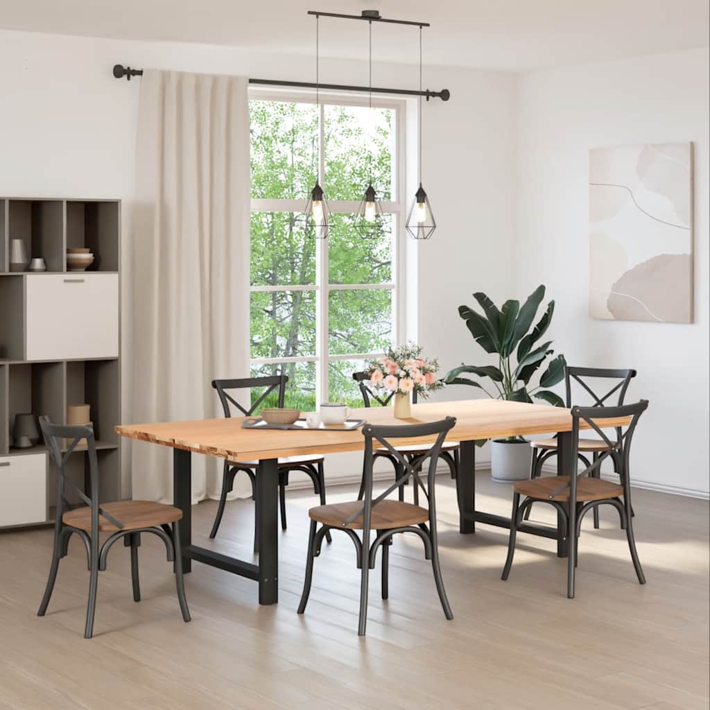Gambe per tavolo da pranzo nere 2 pz 90x(72-73) cm in acciaio