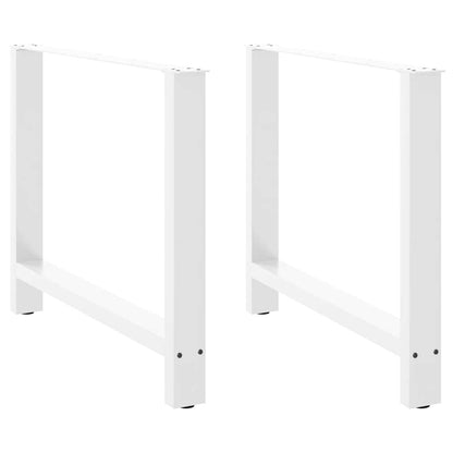 Gambe per tavolo da pranzo bianche 2 pz 90x(72-73) cm in acciaio
