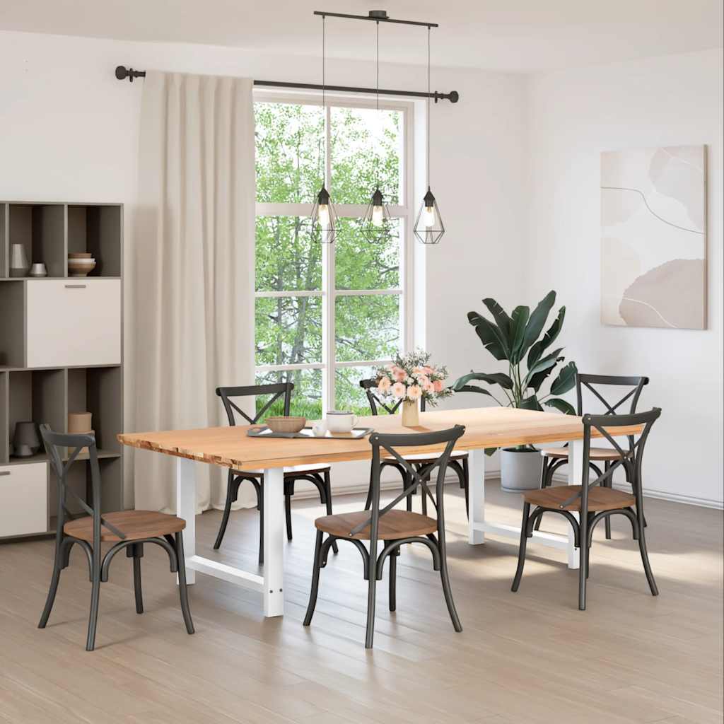 Gambe per tavolo da pranzo bianche 2 pz 90x(72-73) cm in acciaio