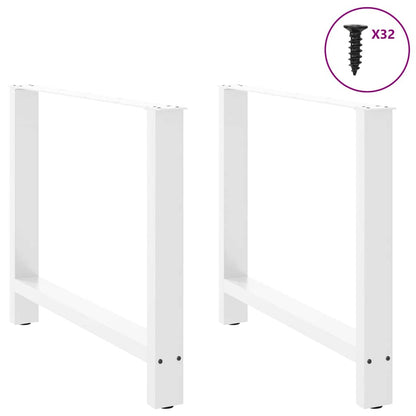 Gambe per tavolo da pranzo bianche 2 pz 90x(72-73) cm in acciaio