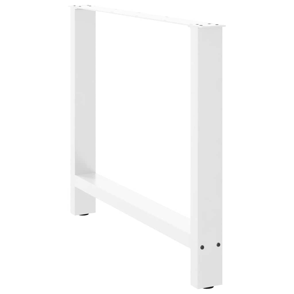 Gambe per tavolo da pranzo bianche 2 pz 90x(72-73) cm in acciaio