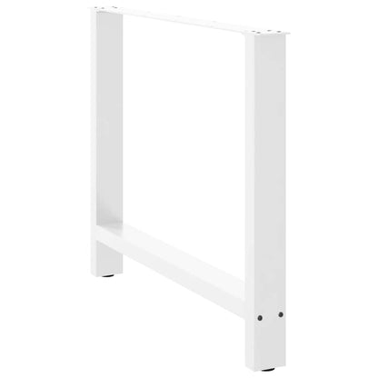 Gambe per tavolo da pranzo bianche 2 pz 90x(72-73) cm in acciaio