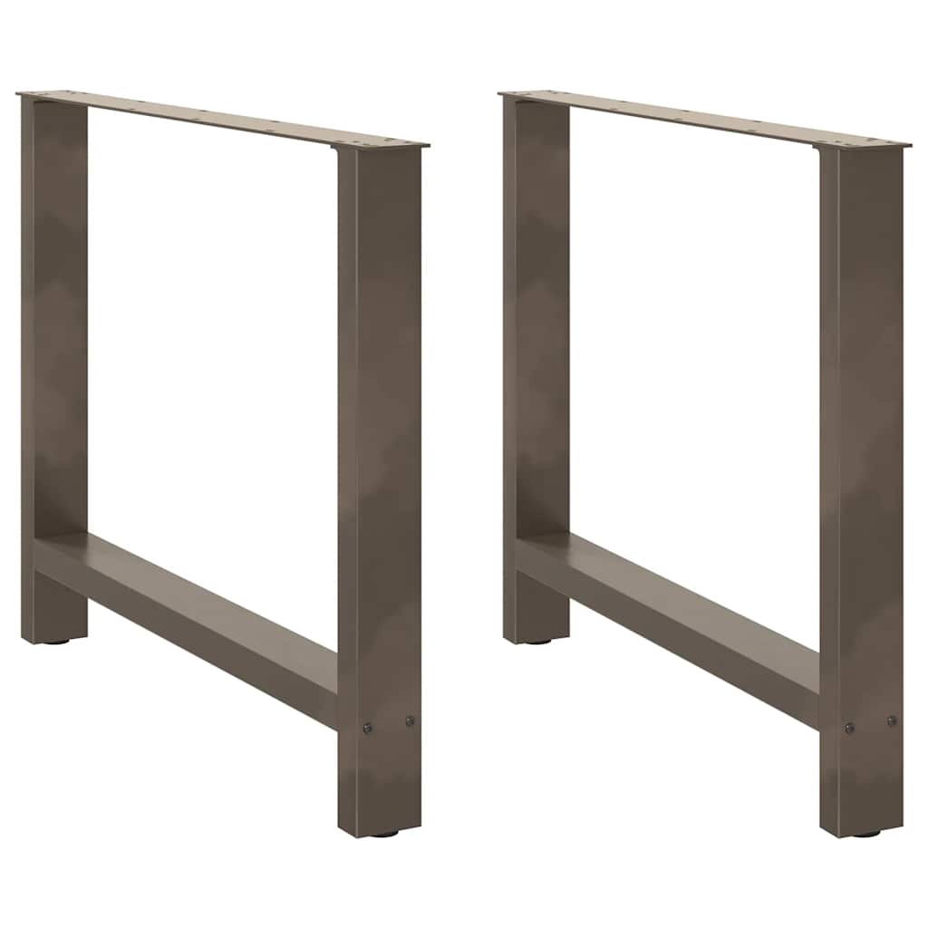 Gambe per tavolo da pranzo in acciaio naturale 2 pz 90x(72-73) cm Acciaio