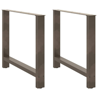 Gambe per tavolo da pranzo in acciaio naturale 2 pz 90x(72-73) cm Acciaio