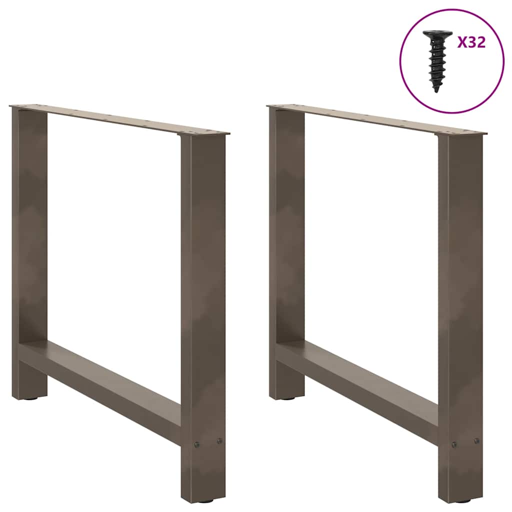 Gambe per tavolo da pranzo in acciaio naturale 2 pz 90x(72-73) cm Acciaio
