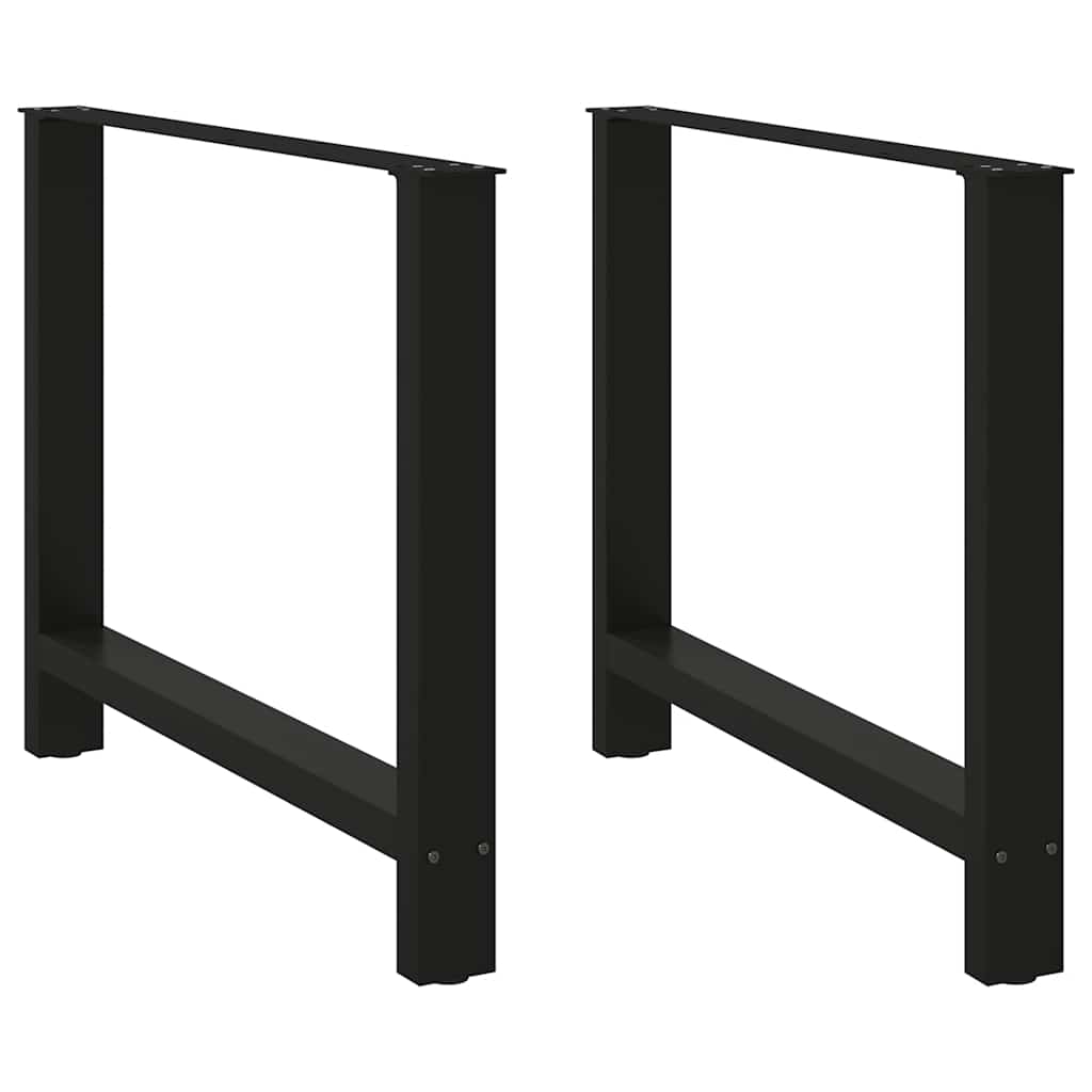 Gambe per tavolo da pranzo nere 2 pz 100x(72-73) cm in acciaio