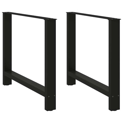 Gambe per tavolo da pranzo nere 2 pz 100x(72-73) cm in acciaio