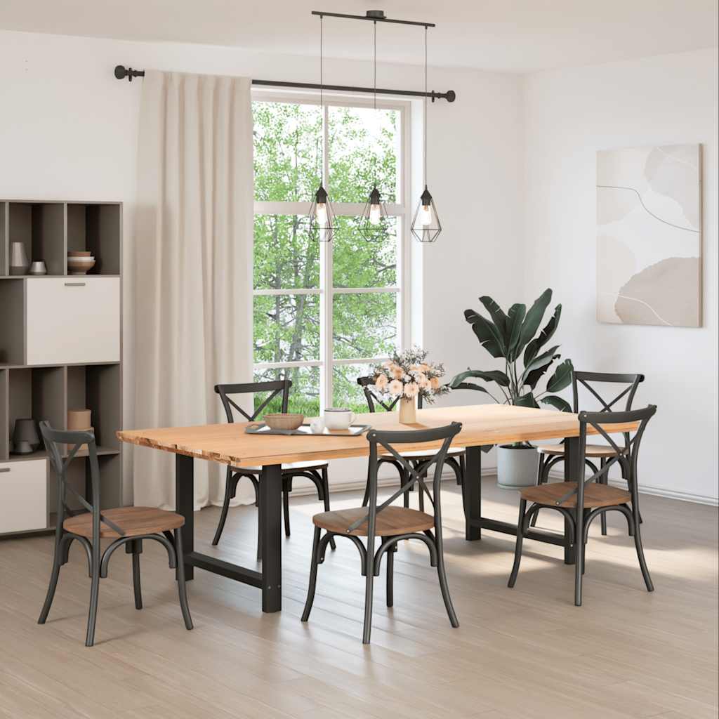 Gambe per tavolo da pranzo nere 2 pz 100x(72-73) cm in acciaio