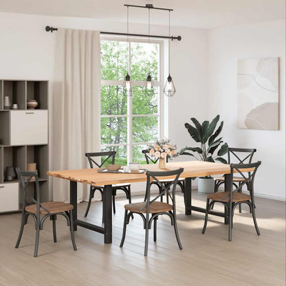 Gambe per tavolo da pranzo nere 2 pz 100x(72-73) cm in acciaio