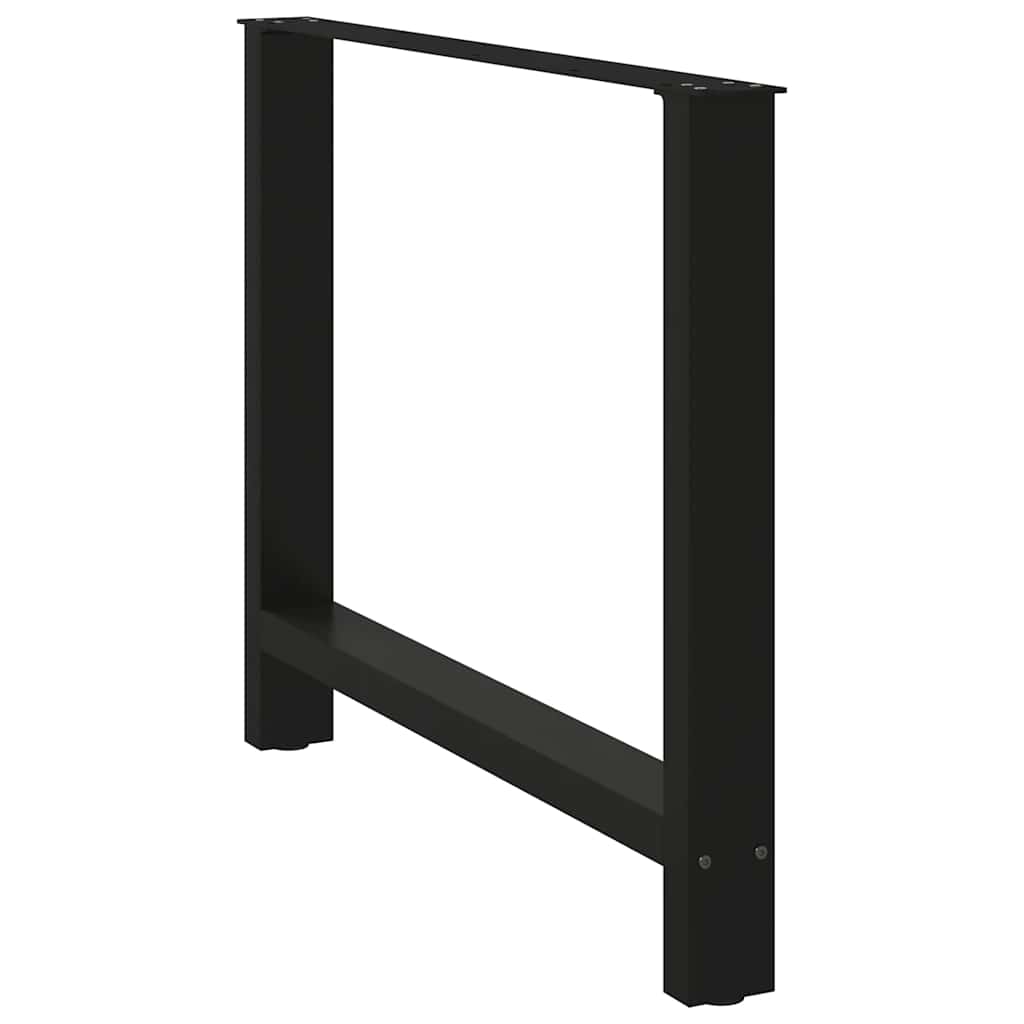 Gambe per tavolo da pranzo nere 2 pz 100x(72-73) cm in acciaio