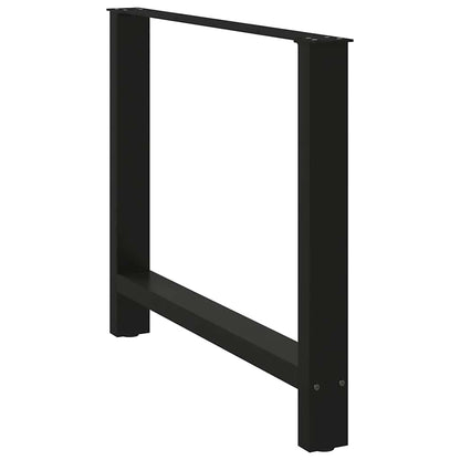 Gambe per tavolo da pranzo nere 2 pz 100x(72-73) cm in acciaio