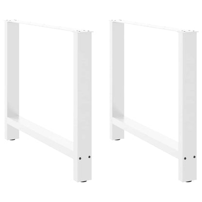 Gambe per tavolo da pranzo bianche 2 pz 100x(72-73) cm in acciaio