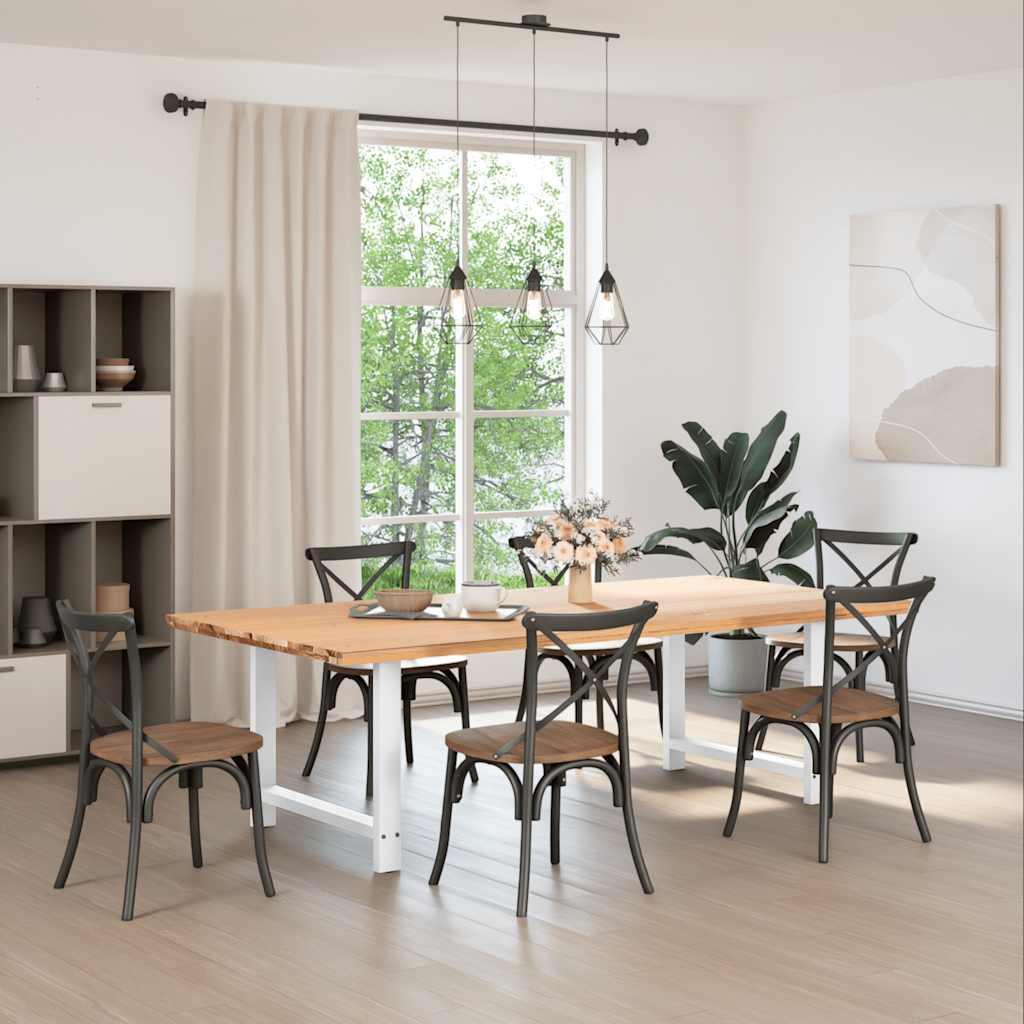 Gambe per tavolo da pranzo bianche 2 pz 100x(72-73) cm in acciaio