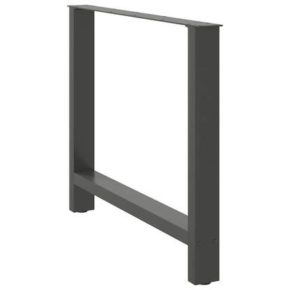 Gambe per tavolo da pranzo antracite 2 pz 100x(72-73) cm in acciaio