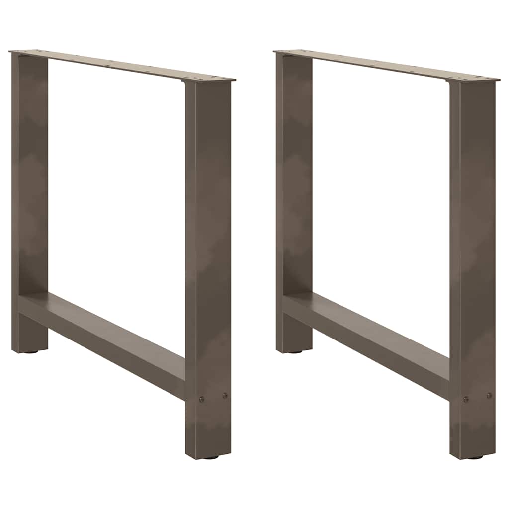 Gambe per tavolo da pranzo in acciaio naturale 2 pz 100x(72-73) cm Acciaio