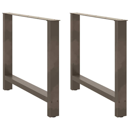 Gambe per tavolo da pranzo in acciaio naturale 2 pz 100x(72-73) cm Acciaio