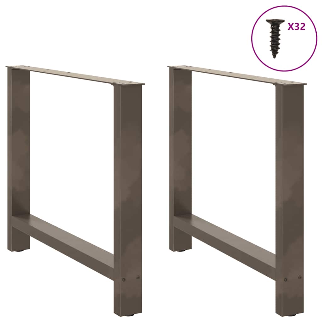 Gambe per tavolo da pranzo in acciaio naturale 2 pz 100x(72-73) cm Acciaio