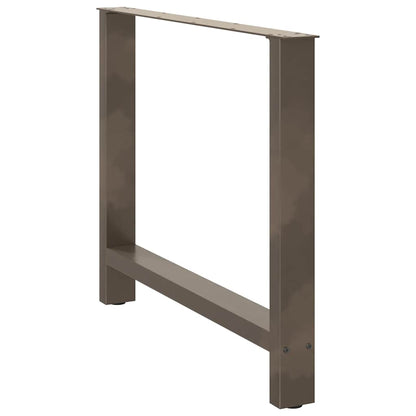 Gambe per tavolo da pranzo in acciaio naturale 2 pz 100x(72-73) cm Acciaio