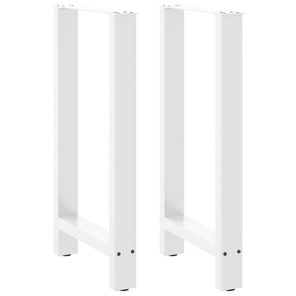 Gambe per tavolo da bar bianche 2 pz 40x(90-91) cm in acciaio