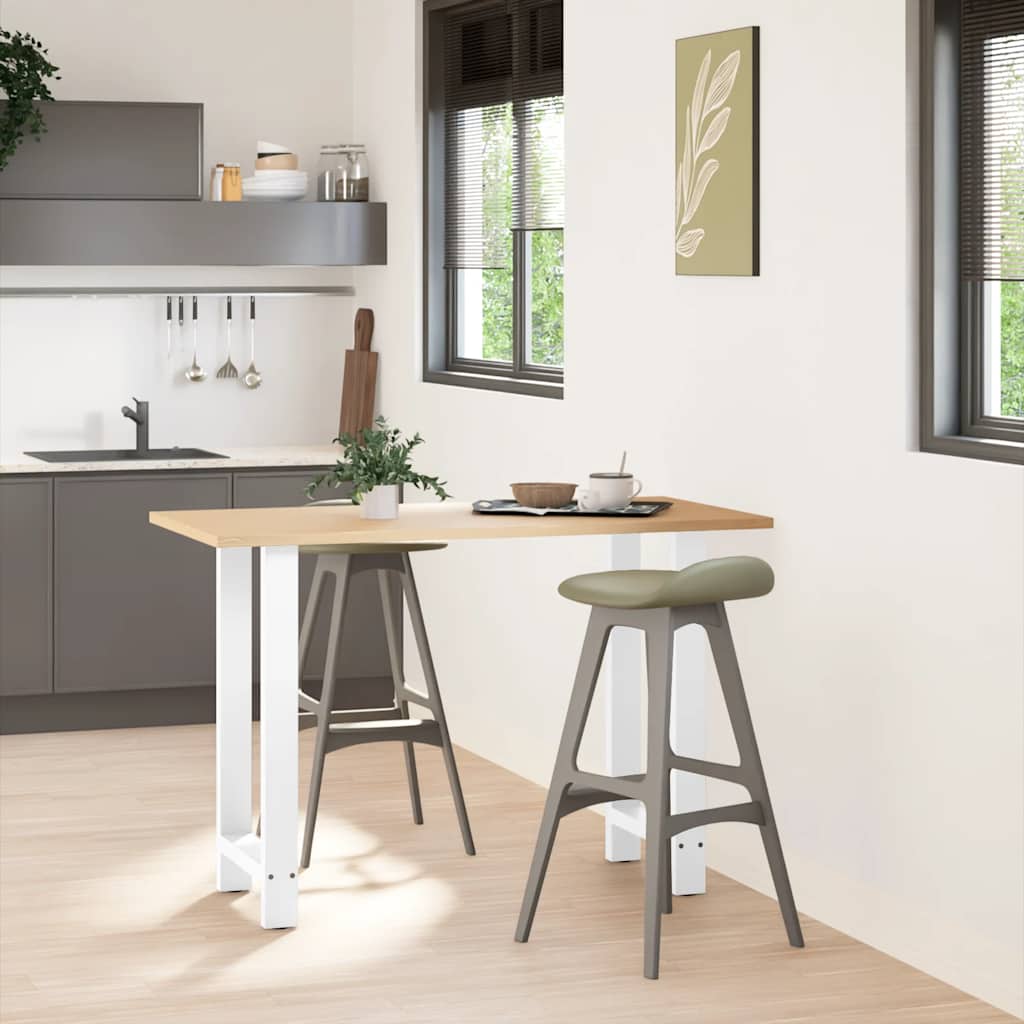Gambe per tavolo da bar bianche 2 pz 40x(90-91) cm in acciaio