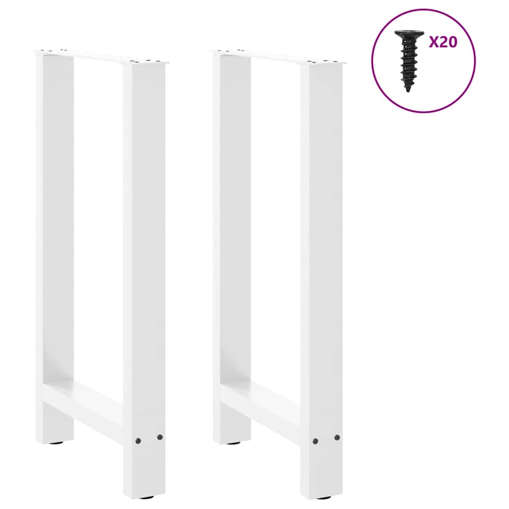 Gambe per tavolo da bar bianche 2 pz 40x(90-91) cm in acciaio