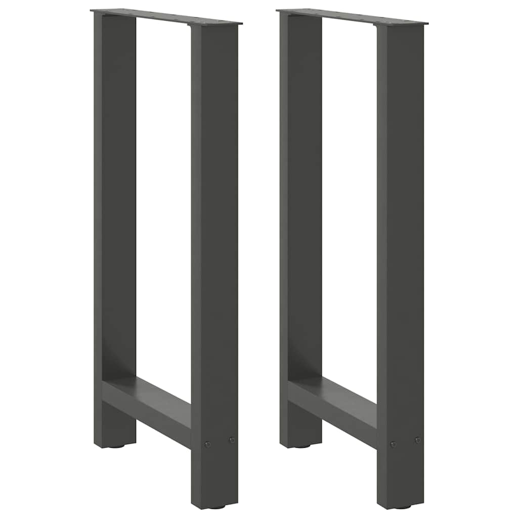 Gambe per tavolo da bar antracite 2 pz 40x(90-91) cm in acciaio