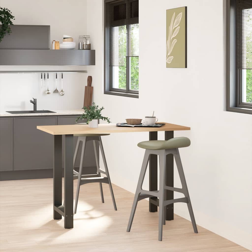 Gambe per tavolo da bar antracite 2 pz 40x(90-91) cm in acciaio