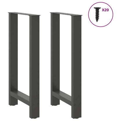 Gambe per tavolo da bar antracite 2 pz 40x(90-91) cm in acciaio