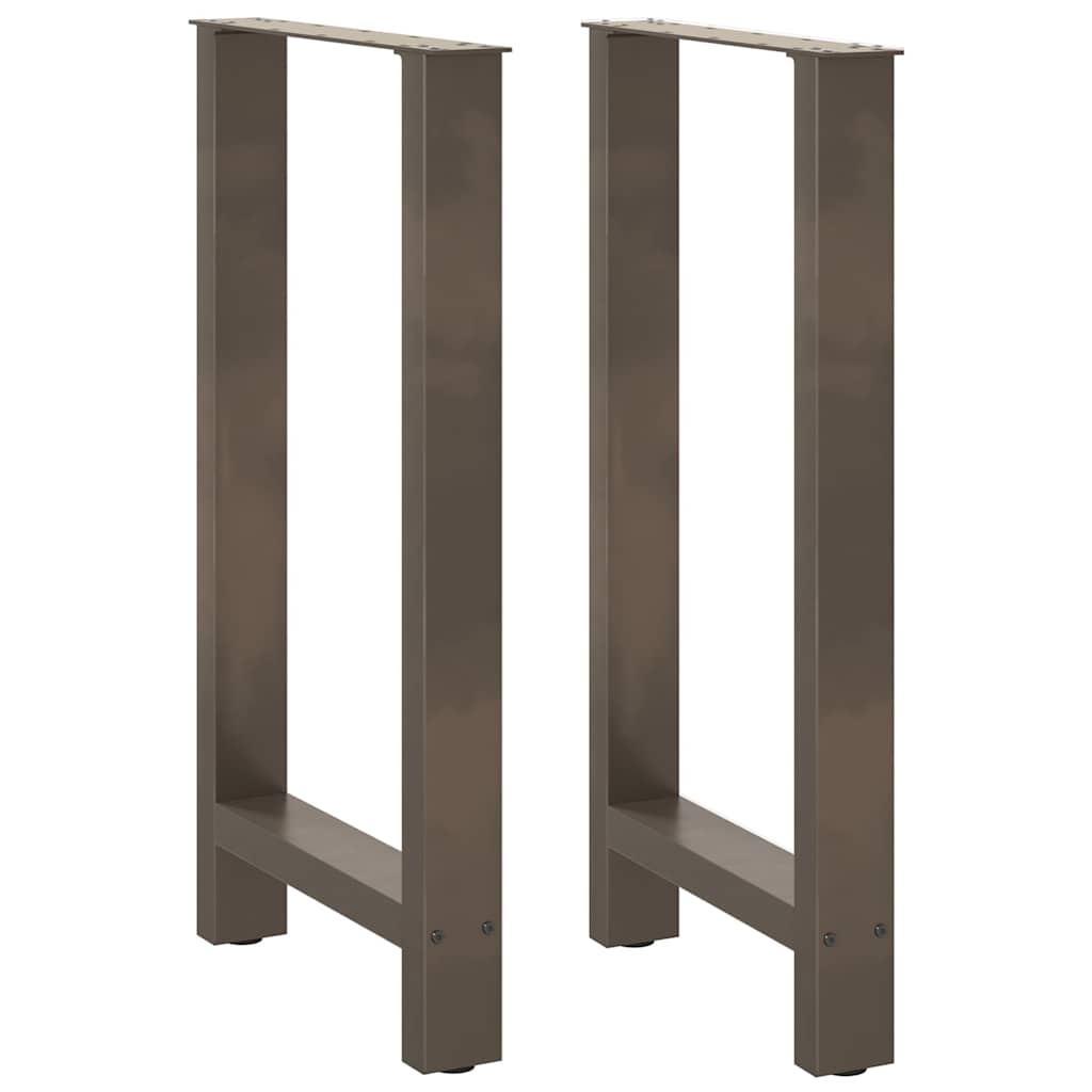 Gambe per tavolo da bar in acciaio naturale 2 pz 40x(90-91) cm in acciaio