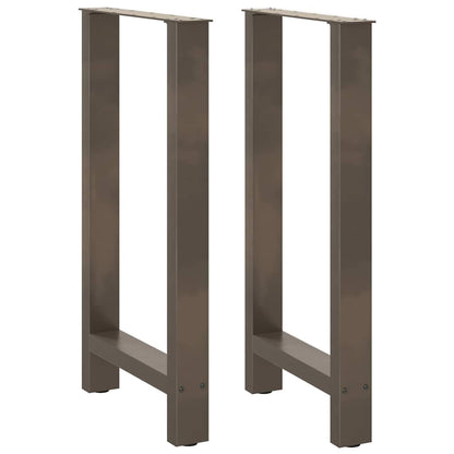 Gambe per tavolo da bar in acciaio naturale 2 pz 40x(90-91) cm in acciaio