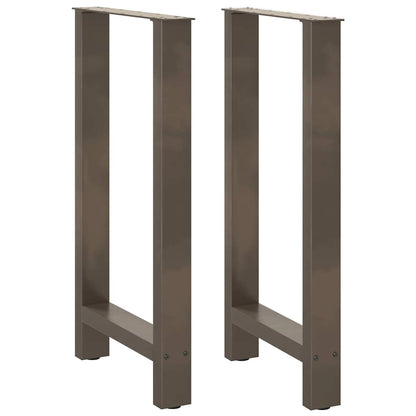 Gambe per tavolo da bar in acciaio naturale 2 pz 40x(90-91) cm in acciaio