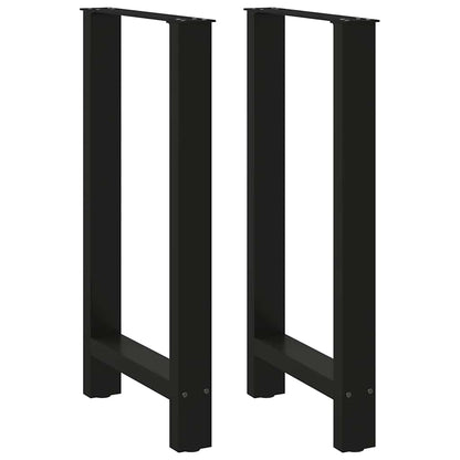 Gambe per tavolo da bar nere 2 pz 50x(90-91) cm in acciaio