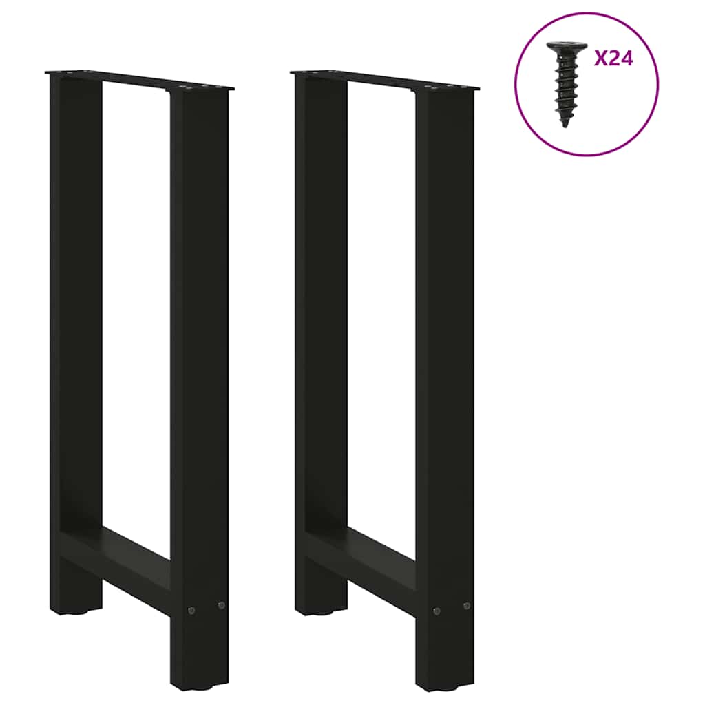 Gambe per tavolo da bar nere 2 pz 50x(90-91) cm in acciaio